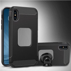 iPhone X (Ten) Metal Plate Hybrid Case for Magnetic Holder (Black)